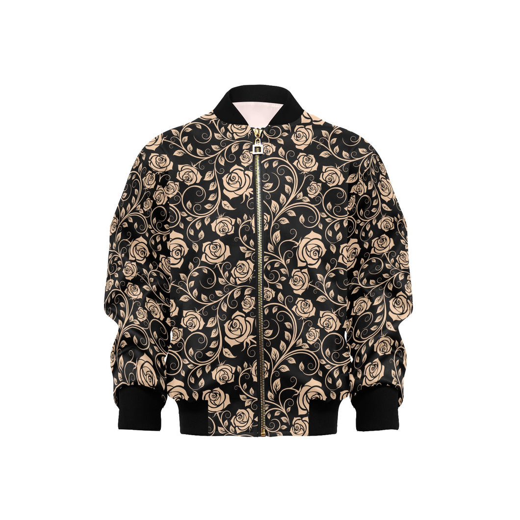 Rose Pattern Print Design 04 Kids' Boys' Girls' Bomber Jacket