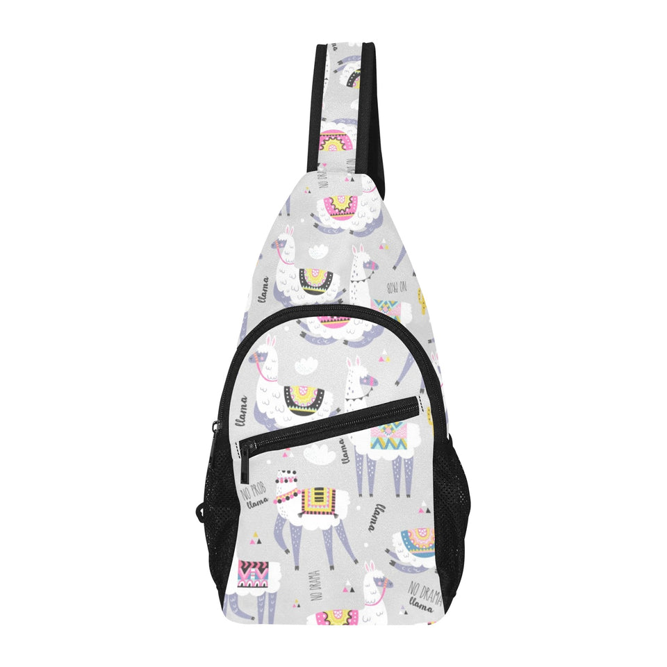 Cute Llama Alpaca pattern All Over Print Chest Bag