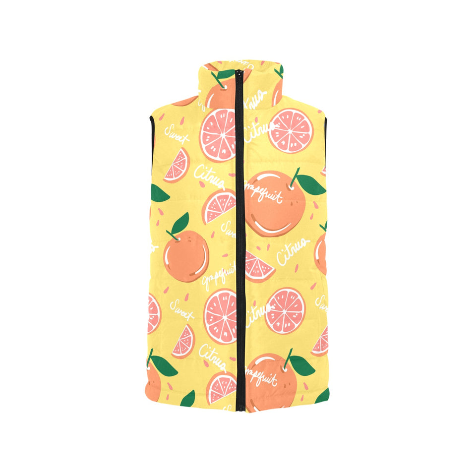 Grapefruit yellow background Men's Padded Vest