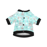 Cute koalas blue background pattern All Over Print Pet Dog Round Neck Fuzzy Shirt
