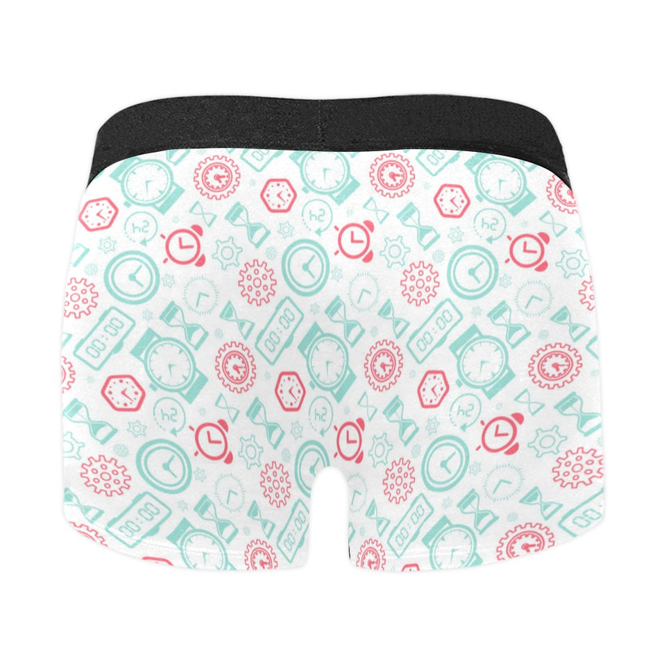 Clock time pattern blackground Men's All Over Print Boxer Briefs Men's Underwear