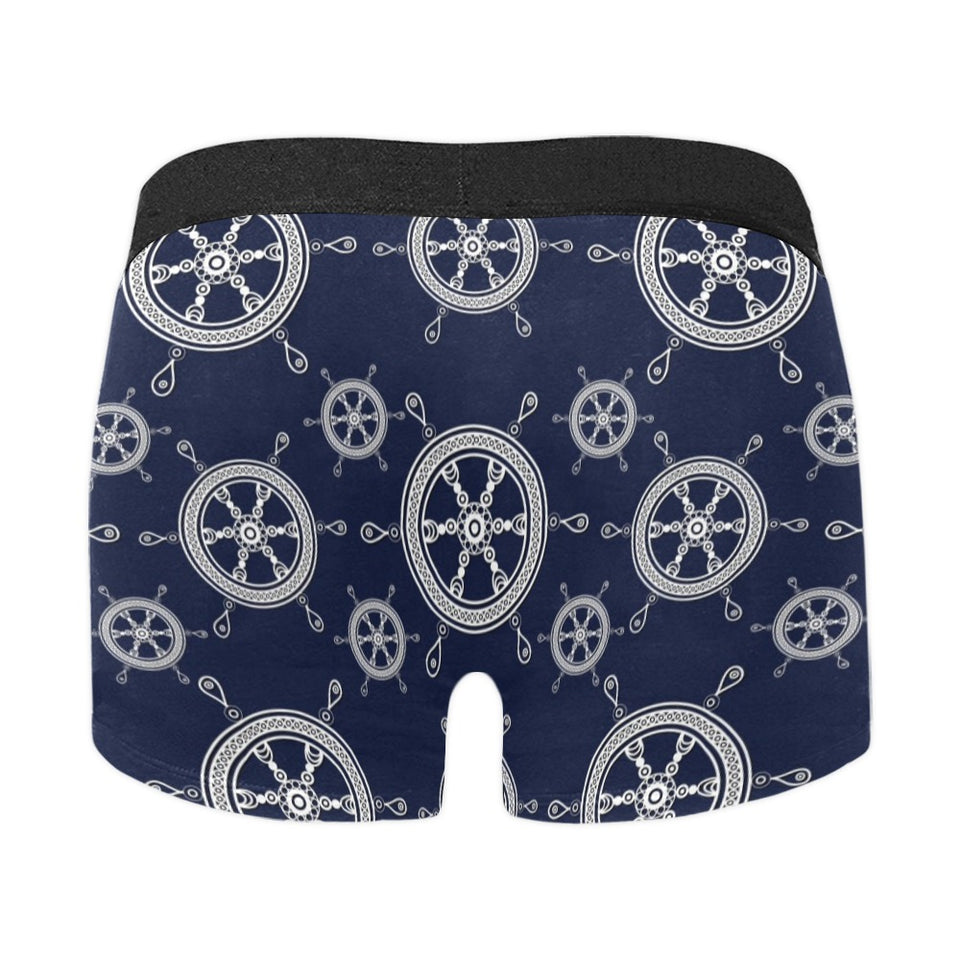 nautical steering wheel design pattern Men's All Over Print Boxer Briefs Men's Underwear