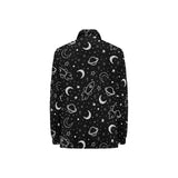 Hand drawn space rocket star planet Women's Long Sleeve Polo Shirt