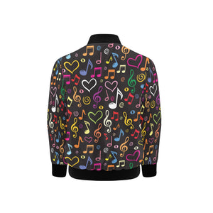 Music Notes Pattern Print Design 02 Kids' Boys' Girls' Bomber Jacket