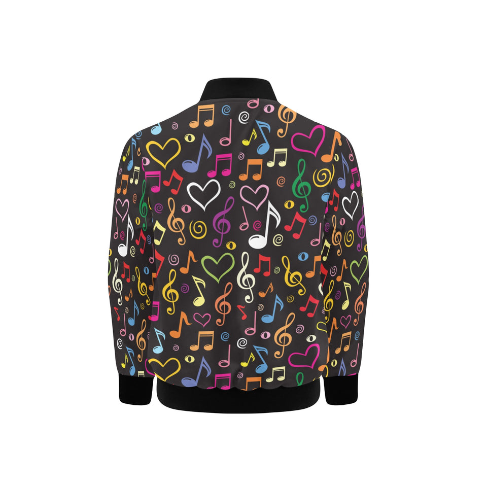 Music Notes Pattern Print Design 02 Kids' Boys' Girls' Bomber Jacket