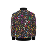 Music Notes Pattern Print Design 02 Kids' Boys' Girls' Bomber Jacket