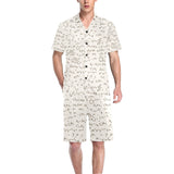 Chemistry Periodic Table Pattern Print Design 04 Men's V-Neck Short Pajama Set