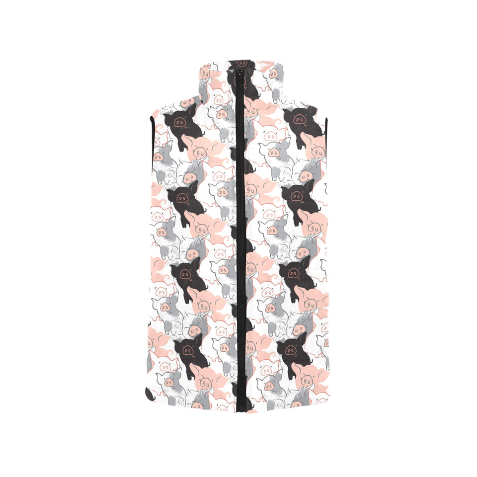 Pig Pattern Print Design 05 Women's Padded Vest