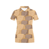 Bread Toast Pattern Print Design 04 Women's All Over Print Polo Shirt