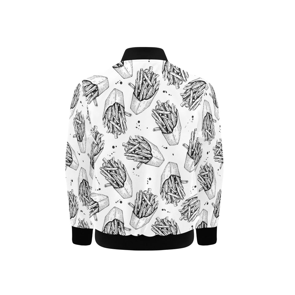 Hand drawn french fries pattern Kids' Boys' Girls' Bomber Jacket