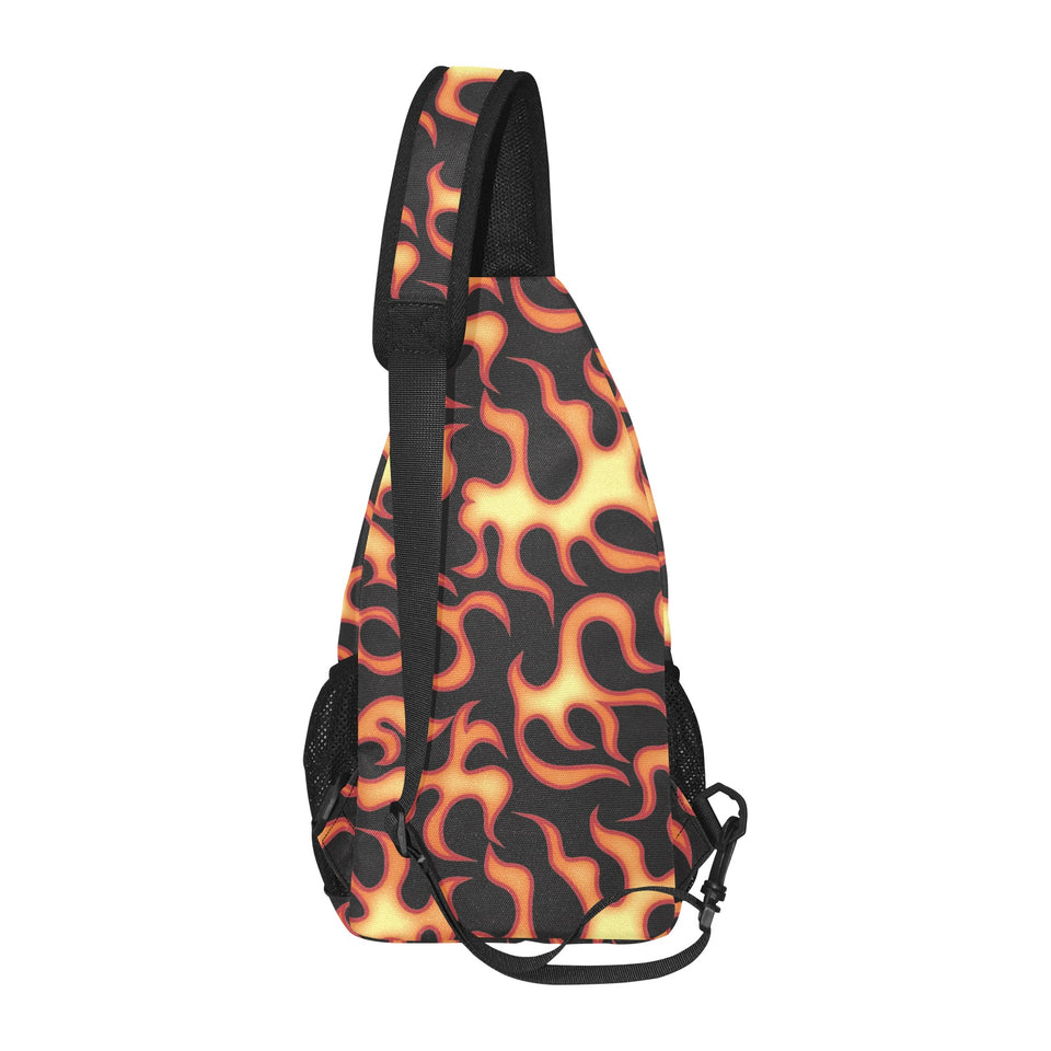 Fire flame dark pattern All Over Print Chest Bag