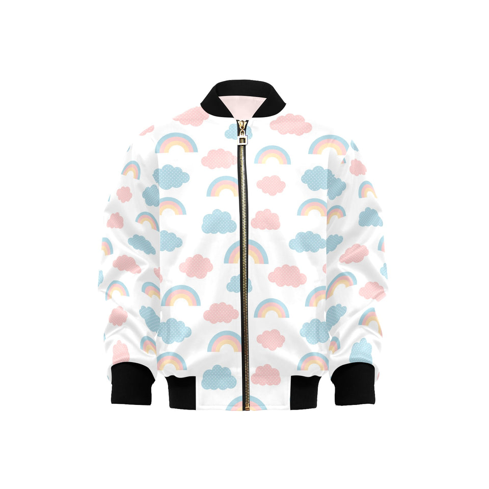 Cute rainbow clound pattern Kids' Boys' Girls' Bomber Jacket