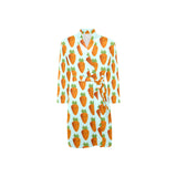 Carrot Pattern Print Design 03 Men's Long Sleeve Belted Night Robe