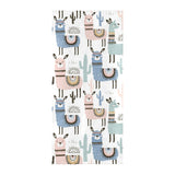 lama Alpaca cactus hand drawn pattern Beach Towel