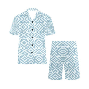 arabic pattern Men's V-Neck Short Pajama Set
