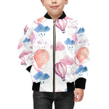 Watercolor air balloon cloud pattern Kids' Boys' Girls' Bomber Jacket