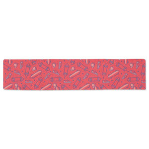 Skate Board Pattern Print Design 01 Table Runner