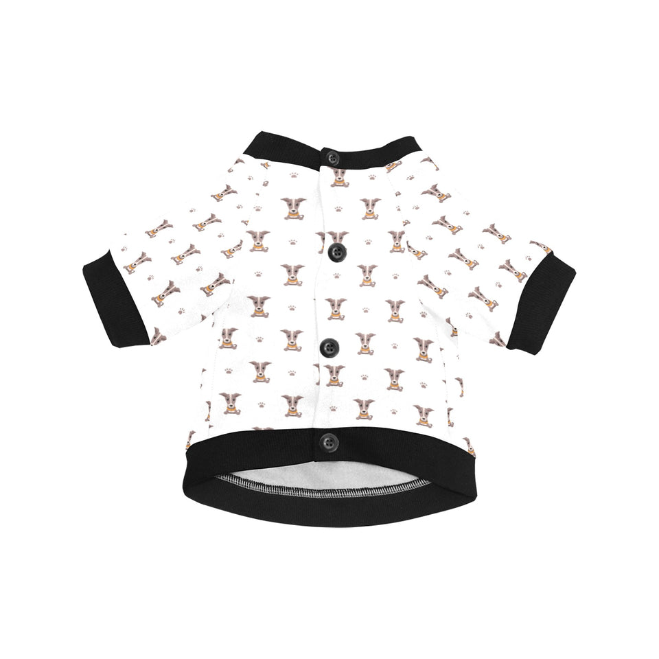 Greyhound Pattern Print Design 05 All Over Print Pet Dog Round Neck Fuzzy Shirt