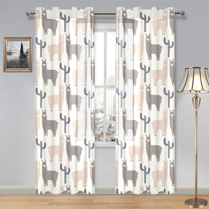Llama Alpaca pattern Gauze Curtain
