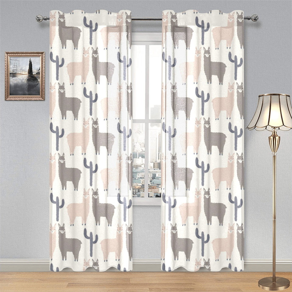 Llama Alpaca pattern Gauze Curtain