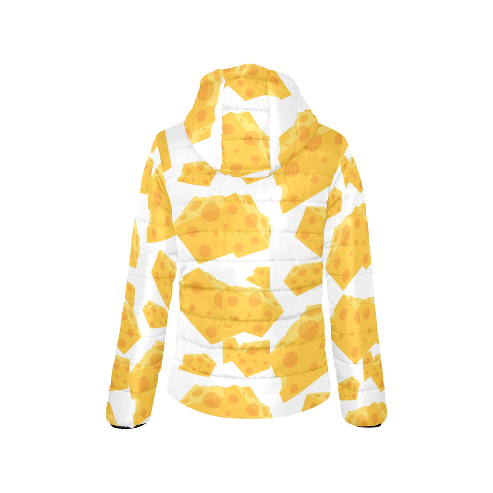 Cheese slice pattern Women's Padded Hooded Jacket