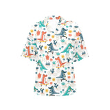 Cute Crocodile Pattern Women's All Over Print Hawaiian Shirt