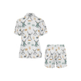windmill pattern Women's V-Neck Short Pajama Set