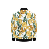 yellow tulips pattern Kids' Boys' Girls' Bomber Jacket