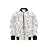 cacao beans leaves pattern Kids' Boys' Girls' Bomber Jacket