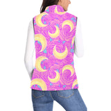 Moon pink rose background Women's Padded Vest