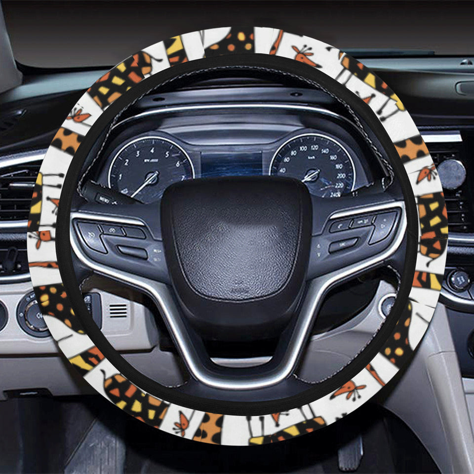Giraffe Pattern Print Design 05 Car Steering Wheel Cover