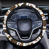 Giraffe Pattern Print Design 05 Car Steering Wheel Cover