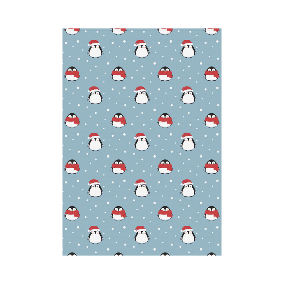 Cute penguin christmas snow pattern House Flag Garden Flag