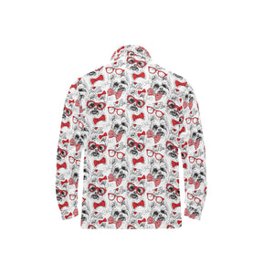 Yorkshire Terrier Pattern Print Design 04 Men's Long Sleeve Polo Shirt