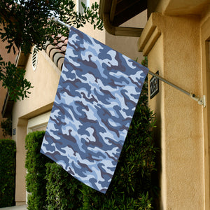 Blue camouflage pattern House Flag Garden Flag