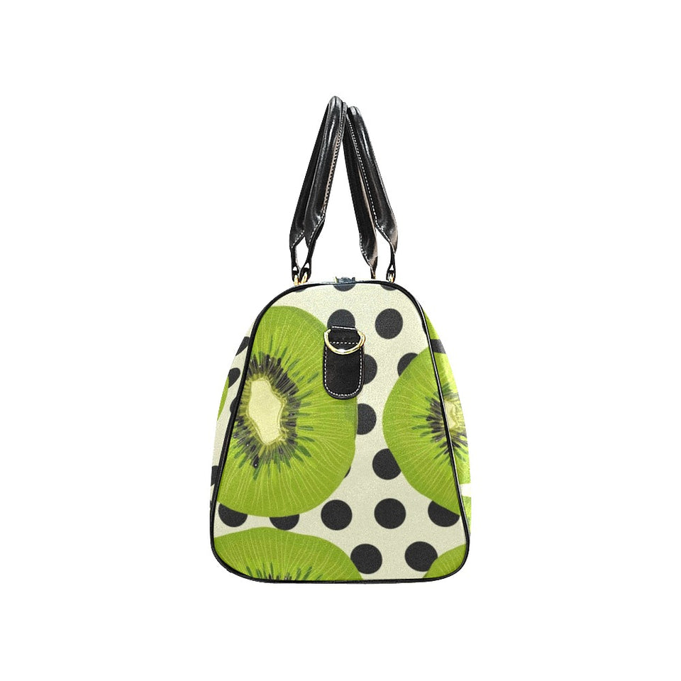 kiwi black dot background Travel Bag