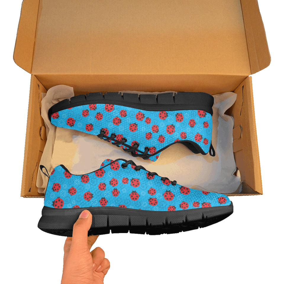 Ladybug Pattern Print Design 02 Men's Breathable Sneakers ( Model 055)