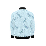 Dragonfly pattern blue background Kids' Boys' Girls' Bomber Jacket