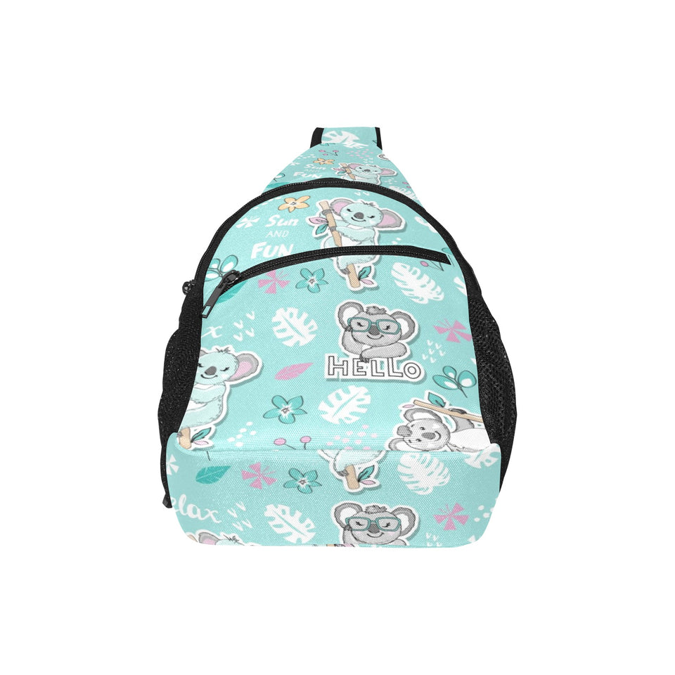 Cute koalas blue background pattern All Over Print Chest Bag