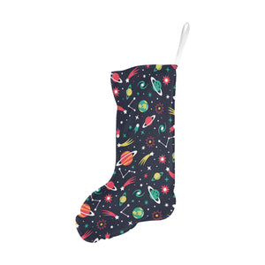 colorful space pattern planet star Christmas Stocking