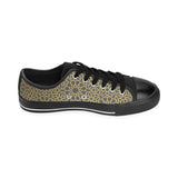 arabic star gold pattern Men's Low Top Canvas Shoes Black