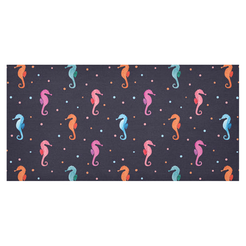 Watercolor colorful seahorse pattern Tablecloth