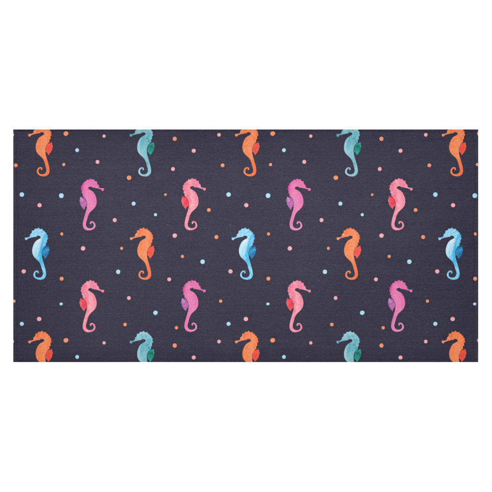 Watercolor colorful seahorse pattern Tablecloth