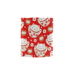Cute Maneki neko cat red background Morphing Mug Heat Changing Mug