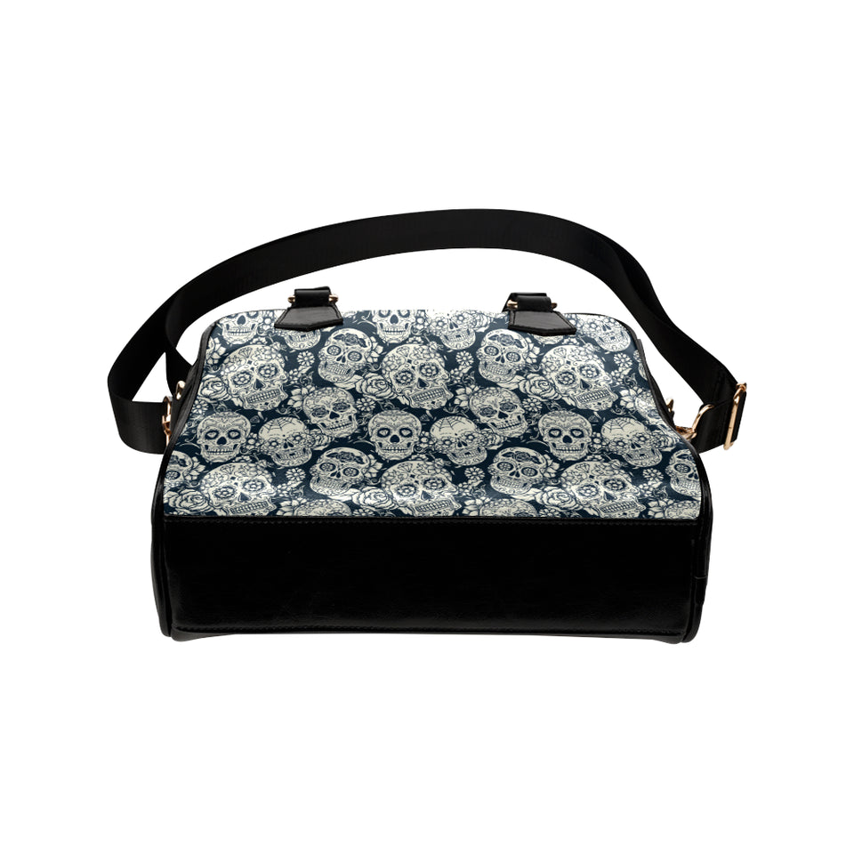 Sugar skull black white pattern Shoulder Handbag