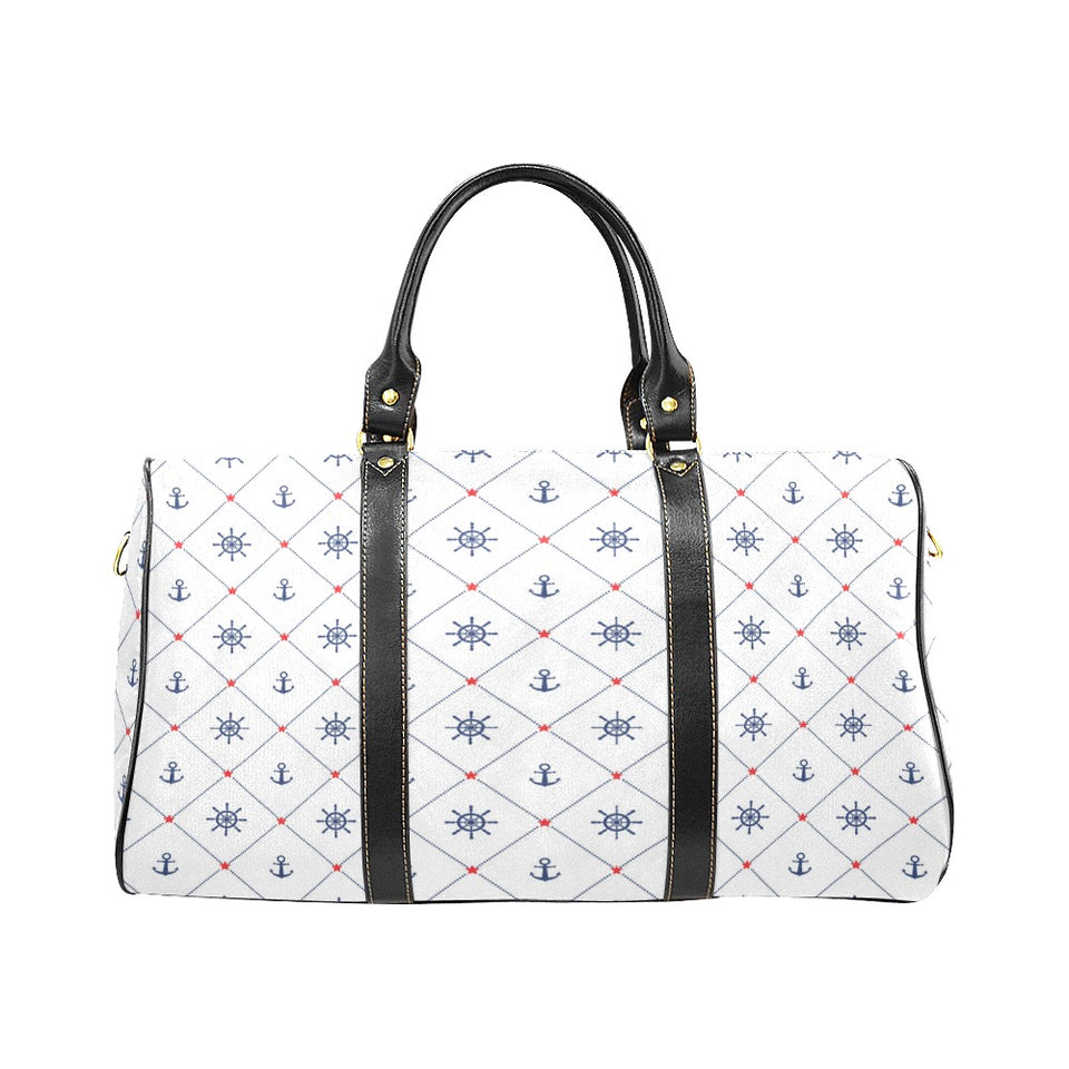 Anchor rudder nautical design pattern Travel Bag