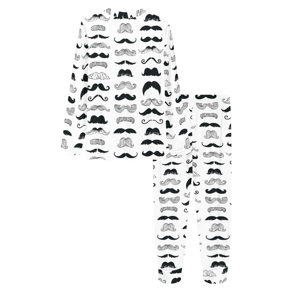 Mustache Beard Pattern Print Design 04 Women's All Over Print Pajama Set
