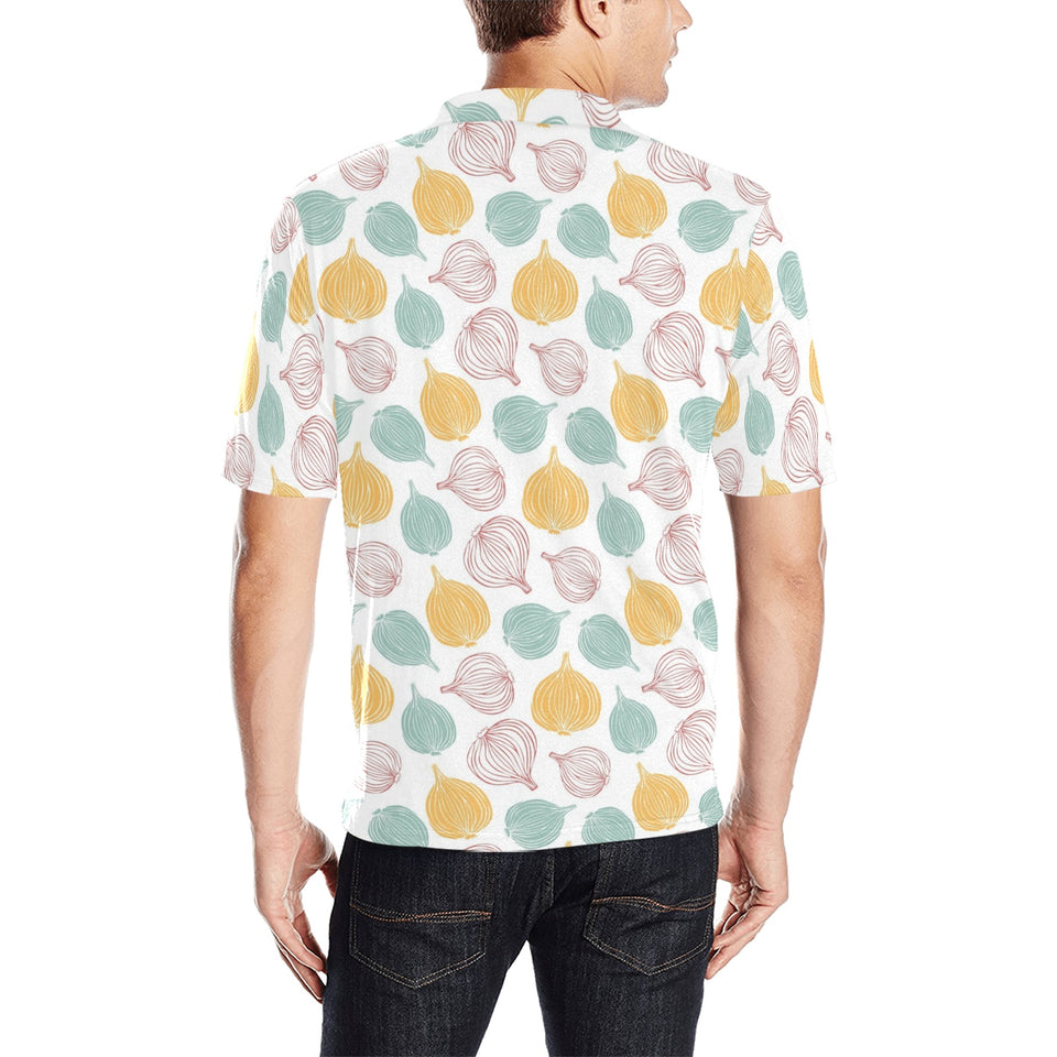 colorful onions white background Men's All Over Print Polo Shirt
