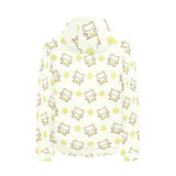 Cute cartoon frog baby pattern Men's Padded Hooded Jacket