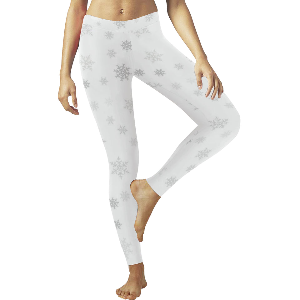 Snowflake pattern white background Women's Legging Fulfilled In US